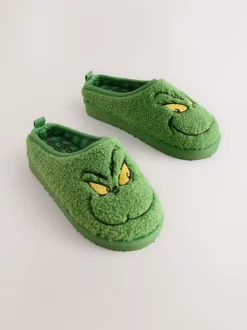 Next Vert - Mules chaussons Grinch en peau de mouton Online