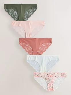 Next vert - No VPL Lace Back Briefs 5 Pack Brésilien