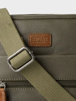 Osprey London Vert - The Small Grantham Besace Sac en toile cirée et cuir
