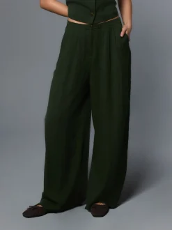 Next Vert - Pantalon plissé ultra-large Clearance
