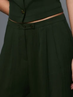 Next Vert - Pantalon plissé ultra-large Clearance