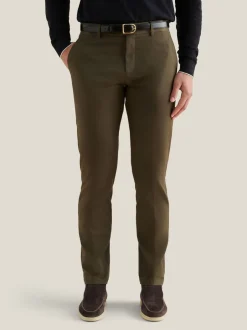 Peckham Rye Vert - Pantalons en Coton Extensible Online