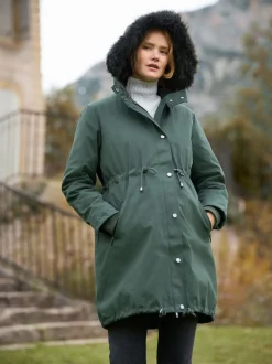Seraphine Vert - Parka de Grossesse et de portage Premium Sub-Zero rembourrée en duvet 3en1 Clearance