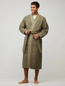 BOSS Vert - Peignoir gaufré à logo Discount