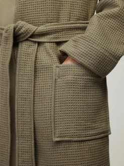 BOSS Vert - Peignoir gaufré à logo Discount