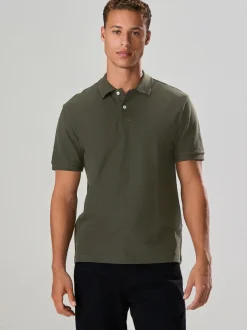 Next - Polos texturé Coupe classique Vert Sale
