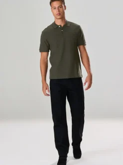 Next - Polos texturé Coupe classique Vert Sale