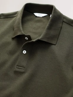 Next - Polos texturé Coupe classique Vert Sale
