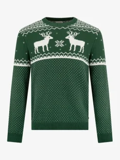 The Little Tailor Vert - Pull à motif jacquard et renne de Noël Best