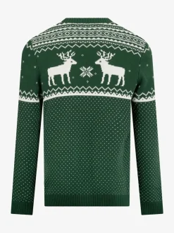 The Little Tailor Vert - Pull à motif jacquard et renne de Noël Best