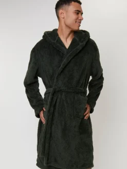 Loungeable Vert - Robe de chambre à capuche Sherpa Online