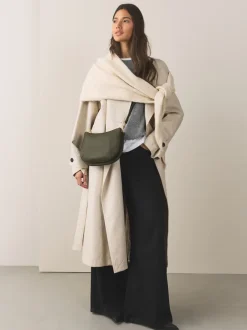 Next Vert - Sac à bandoulière en cuir avec scoop Best