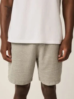 Next Vert - Shorts en Lin Mélange à taille élastique
