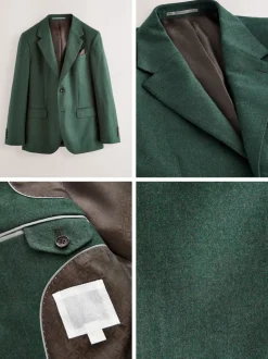 Next Vert - Slim Fit (Slim Fit) - Veste de costume en flanelle de laine et cachemire mélangées Signature Zignone Discount