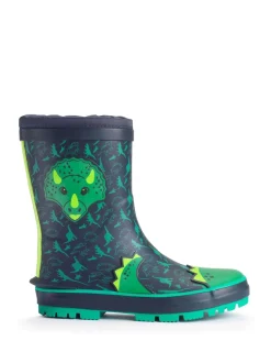 Start Rite Vert - Bottes en caoutchouc dinosaures à nouer Little Puddle Discount