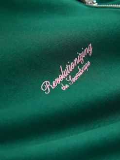 Next Vert - Sweat-shirt à col zippé à imprimé graphique simple Best