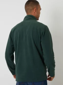 Threadbare Vert - Sweat-shirt quart zippé en micropolaire Outlet