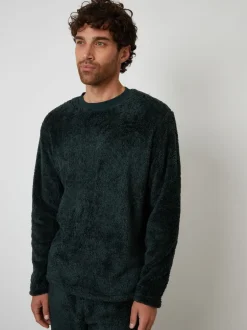 Threadbare Vert - Ensemble de vêtements d'intérieur bicolore Borg