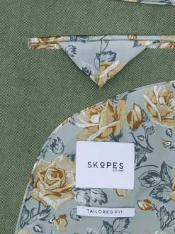 Skopes Vert - Veste de costume ajustée en mélange de lin Calvados Hot
