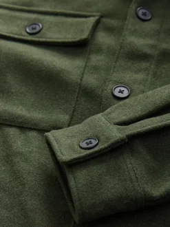 Next Vert - Veste-chemise en laine à deux poches Clearance