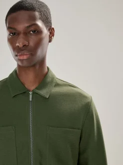 Next Vert - Veste-chemise texturée zippée Outlet