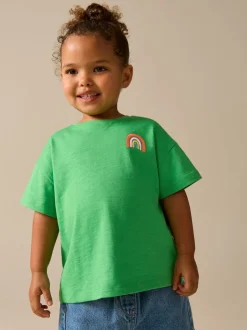 Next Vert arc-en-ciel - T-shirt brodé à manches courtes (3mois à7ans) New