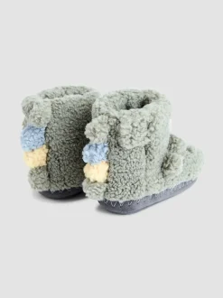 Jojo Maman Bébé Vert avec dinosaure - Chaussons bottes en peluche