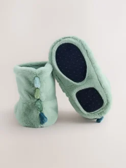 Next Vert avec dinosaure - Chaussettes chaussons souples Online