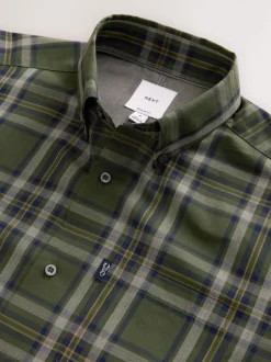 Next Vert Blackwatch - Chemise Oxford ajustée Easy Iron Button Down New
