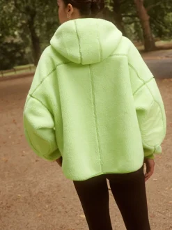 Next Vert citron - Veste Active Borg à capuche Online