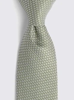 MOSS - Cravate texturée Vert clair Discount