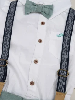 Little Gent - nœud papillon en velours côtelé avec nœud papillon et pantalon avec bretelles Vert clair Best