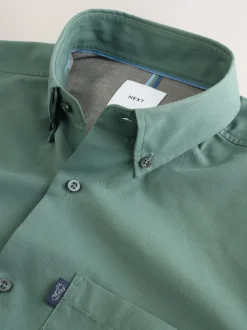 Next - Slim Fit (Slim Fit) - Chemises Oxford boutonnées Easy Iron Vert écume de mer