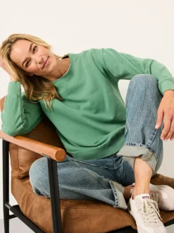 Fat Face Vert de jade - Sweat FatFace Crew New