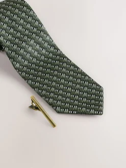 Next - Cravate de modèle Vert et blanc