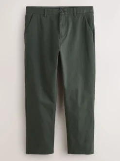 Next - Ajustement droit - Pantalon chino stretch vert foncé Clearance