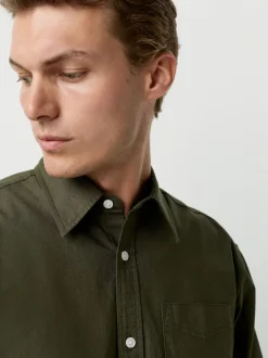 Next - Ajustement régulier - Chemise Oxford à manches longues vert foncé Clearance