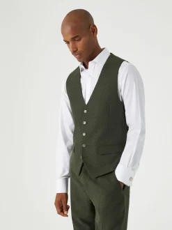 Skopes - Jude Tweed Coupe sur mesure Suit Gilet vert foncé