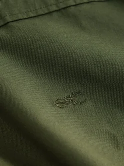 Next - Slim Fit (Slim Fit) - Chemise Oxford à manches longues vert foncé Outlet