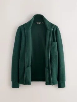 Next vert foncé - Zippé sur toute la longueur - Polaire en peau de mouton Discount