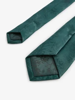 Next Vert forêt - Ajusté - Tie Et Pocket Square Set Discount