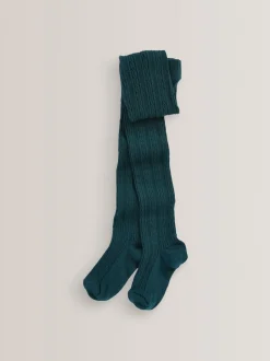 Next - Collant torsadé en coton majoritaire Vert forêt Hot