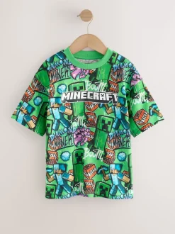 Next - T-shirt Minecraft (3-16ans) Vert imprimé sur l’ensemble Hot