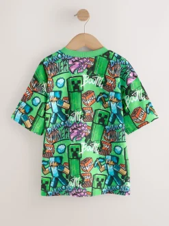 Next - T-shirt Minecraft (3-16ans) Vert imprimé sur l’ensemble Hot