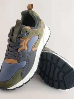 Next Vert kaki - Baskets à empiècements multicolores Sale