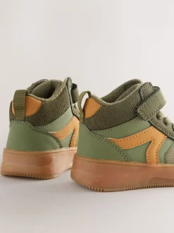 Next Vert kaki - Baskets hautes à lacets élastiques à fermeture par contact