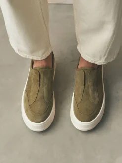 Next Vert kaki - Baskets Signature en cuir à plateforme compensée épaisse