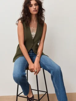 Next Vert kaki - Blazer Gilet croisé Sale