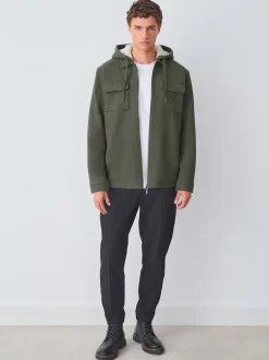 Next Vert kaki - Borg Veste-chemise doublée en polaire Online