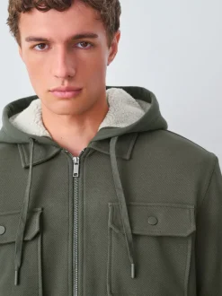 Next Vert kaki - Borg Veste-chemise doublée en polaire Online